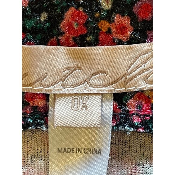 Hutch Anthropologie Pink Ditsy Floral Print V Neck Fit And Flare‎ Dress Size OX - Picture 8 of 11